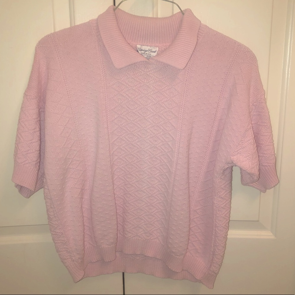 Pink Short Sleeve Sweater